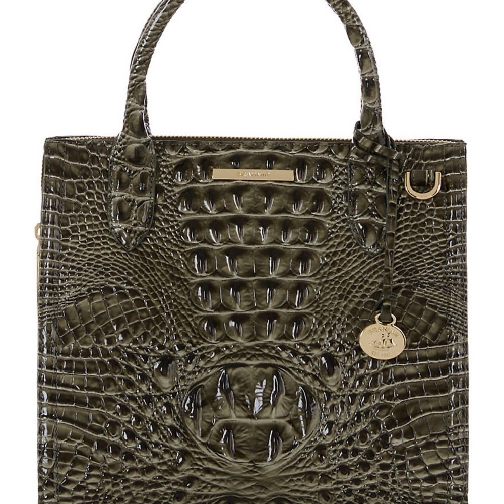 Brahmin small Caroline satchel in olive green